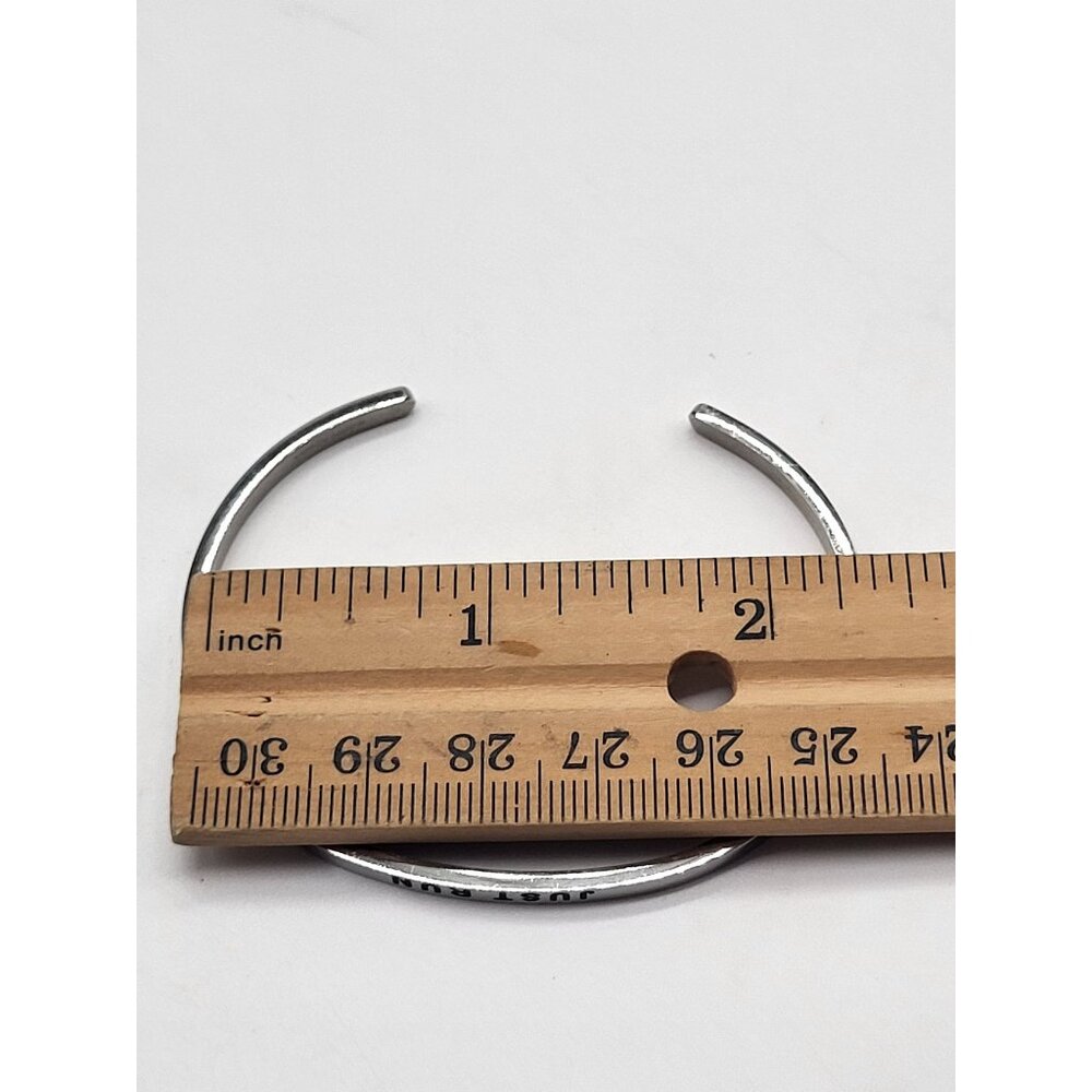 Mantraband JUST RUN Stainless Steel Cuff Bracelet - Picture 4 of 5